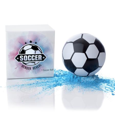 Gender reveal soccer ball prop.