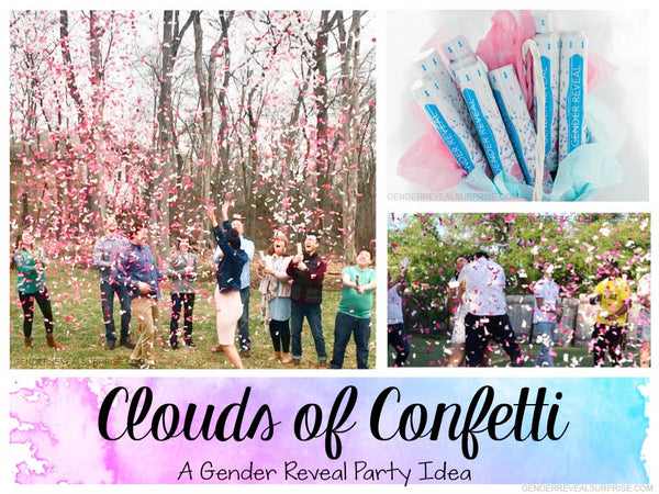 Collage of gender reveal images