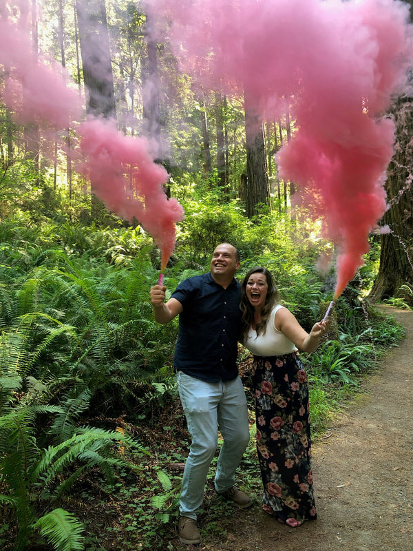 Pink Handheld Gender Reveal Smoke Bomb