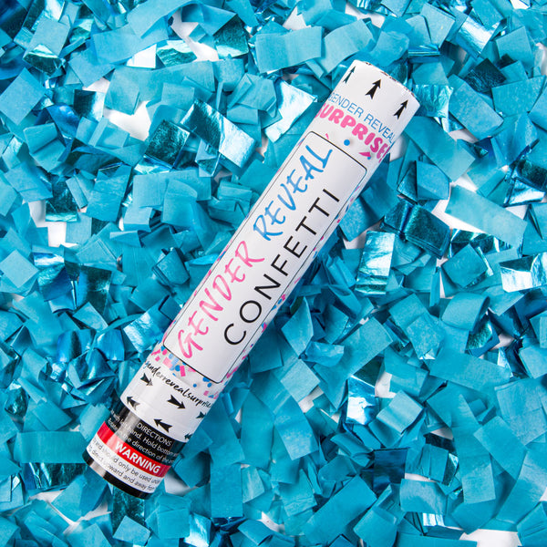 12 Inch Gender Reveal Surprise Blue Confetti Cannon