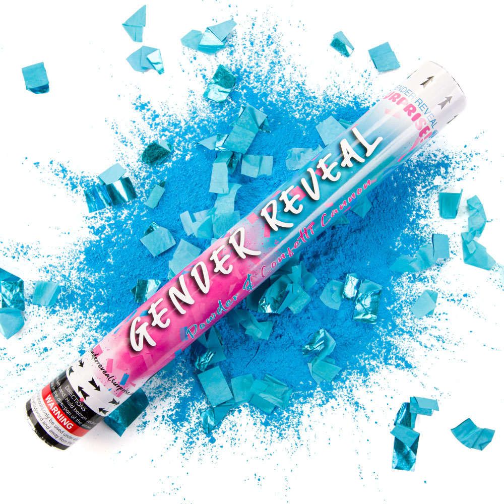 18 Blue Gender Reveal Powder & Confetti Cannons