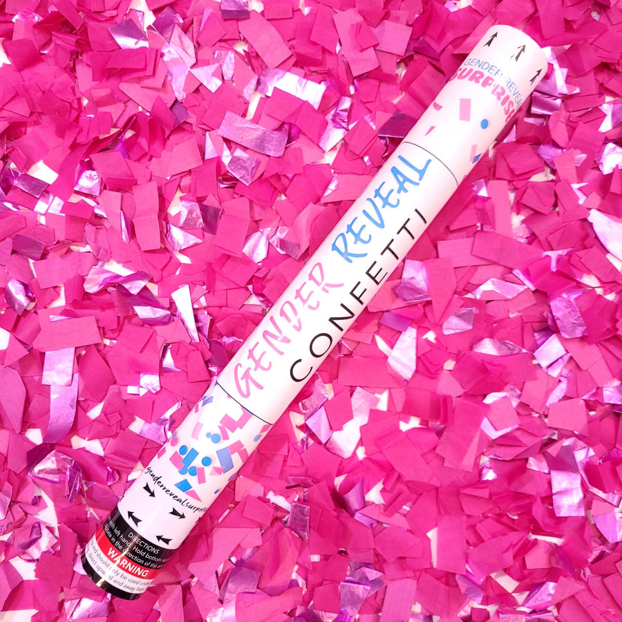 18" Pink Gender Reveal Confetti Cannons Case 25/1