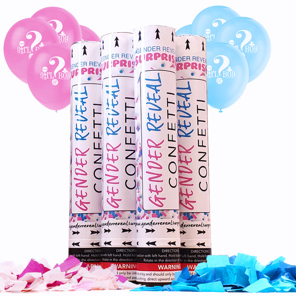 Gender Reveal Confetti Cannon Kit