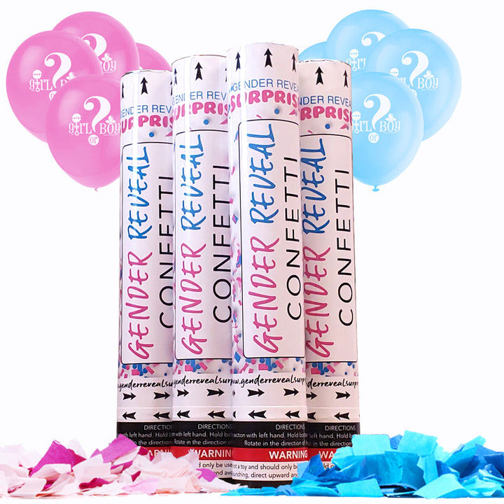 18 Gender Reveal Streamer & Confetti Cannons - from I Love Sparklers