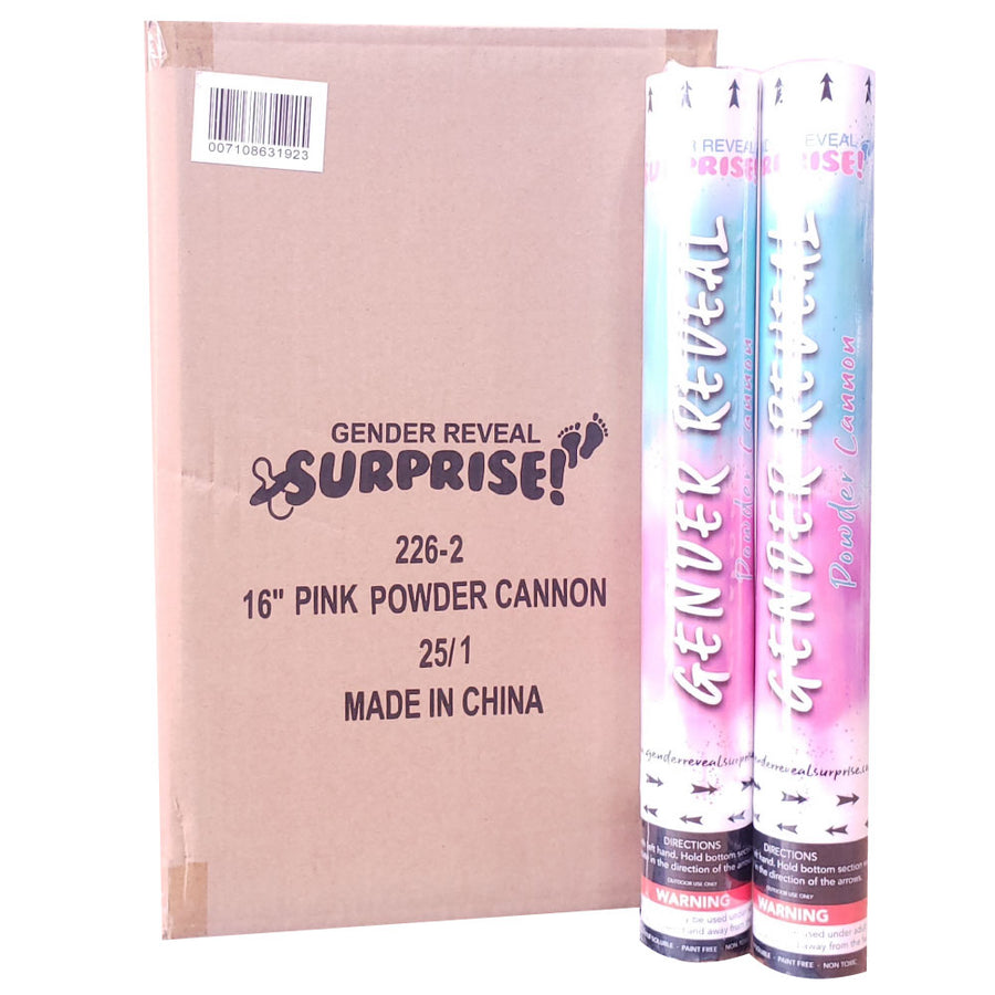 16" Pink Gender Reveal Powder Cannon Case 25/1
