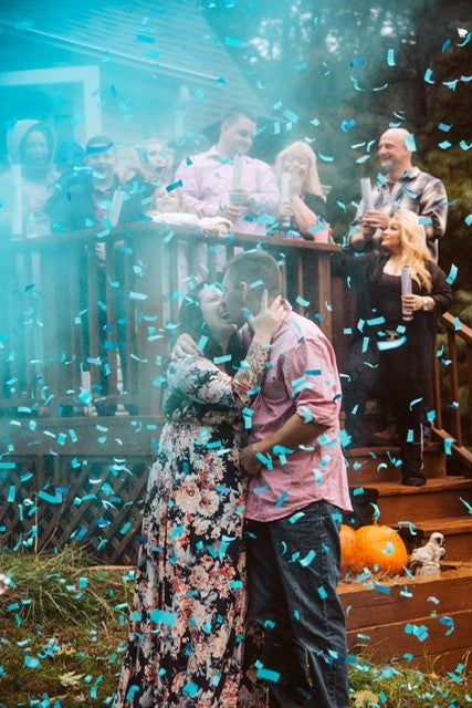 Gender Reveal Confetti & Powder Smoke Cannons - 2 Pink and 2 Blue – Baby  Surprise Co.