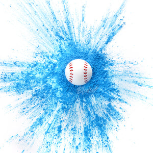 Hit a homerun and reveal it's a boy by incorporating our blue gender reveal baseball into your gender reveal