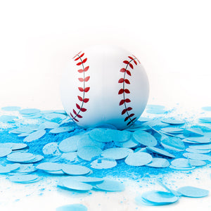 Blue Gender Reveal Powder and Confetti Baseball