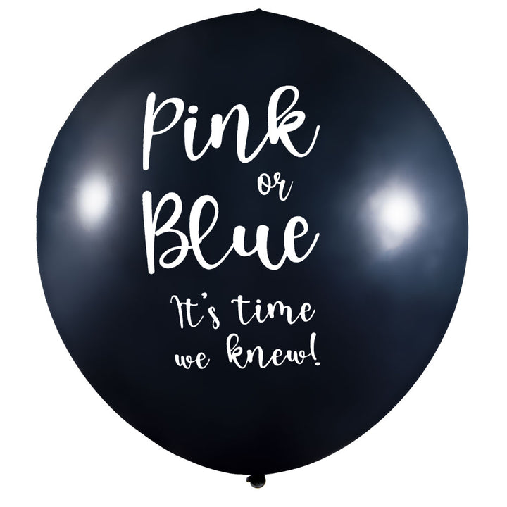 Blue Gender Reveal Surprise Balloon "Pink or Blue its time we knew!"