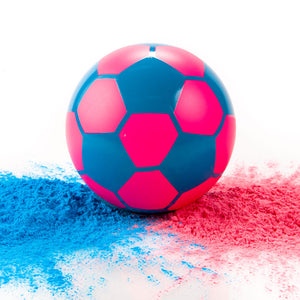 Pink and Blue Gender Reveal Powder Soccer Ball