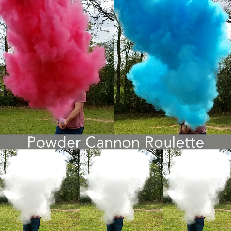 Blue Gender Reveal Powder Cannon Roulette Case 8/1